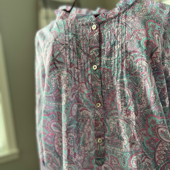 NWT Talbots Pastel Paisley Long Sleeve Blouse Plus Petite Size XP - Picture 3 of 14